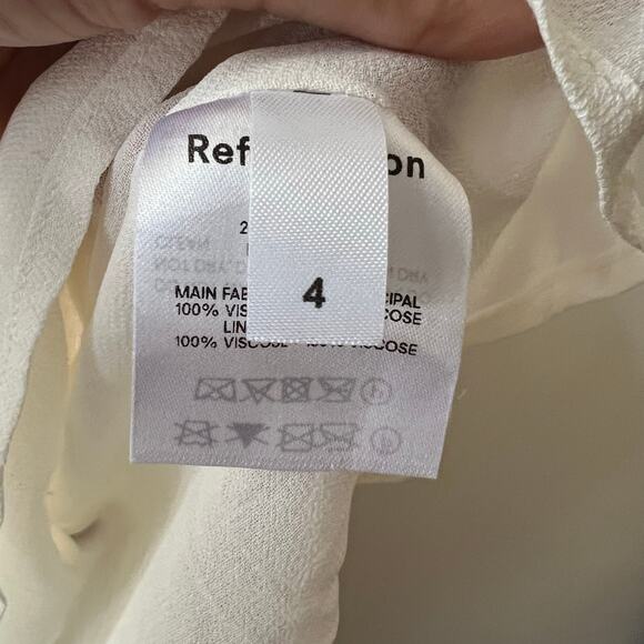 Reformation Nikita dress bouquet white floral size 4 100% viscose DR - Picture 9 of 11